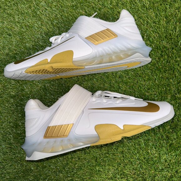 Nike Savaleos White Metallic Gold Weightlifting Shoes CV5708-101 Men’s 13 NEW - Picture 6 of 8